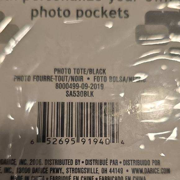 Darice Black Photo Display Tote with Clear Pocket Panels - Picture 3 of 3